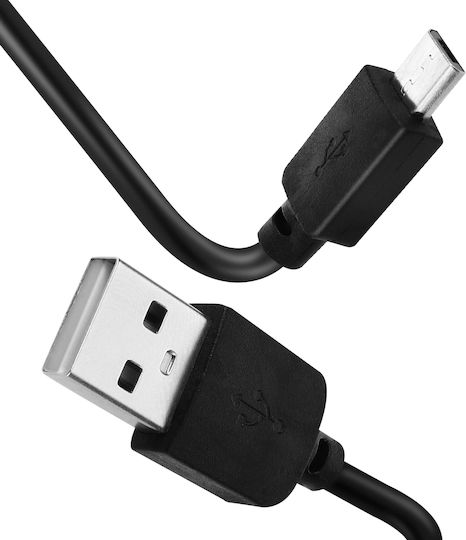 Avizar Редовна USB 2.0 до микро USB кабел Черен 2м (DATA-2M-MICUSB) 1бр