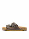 Leather Women's Flat Sandals Anatomic Olive
