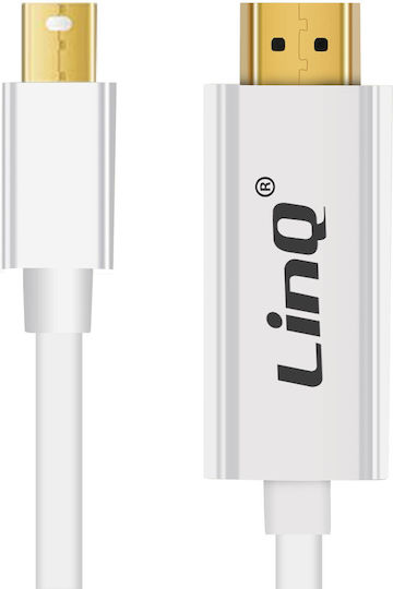 LinQ Кабел DisplayPort мъжки - mini DisplayPort мъжки 1.8м Бял (MDH18)