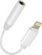 Avizar Μετατροπέας Lightning male σε 3.5mm female Λευκό 1τμχ ADAJACK-IP5