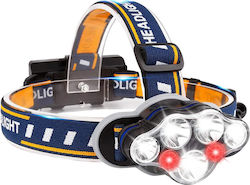 Headlamp Rechargeable Battery 5 White Leds 2 Red Leds 12000 Lumens 8 Lighting Modes 1 Red Strobe Mode Distance 500 M Ipx4 Technology Rotating Forehead Rechargeable