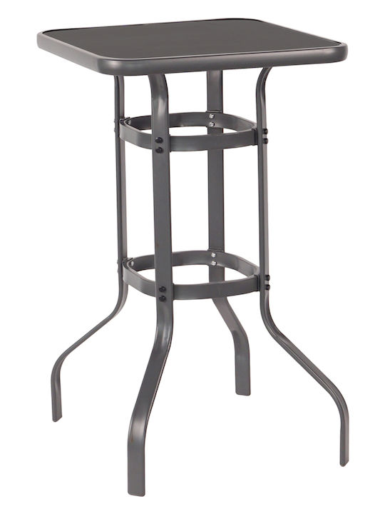 Figgy Outdoor Bar Metal Table Grey 60x60xcm