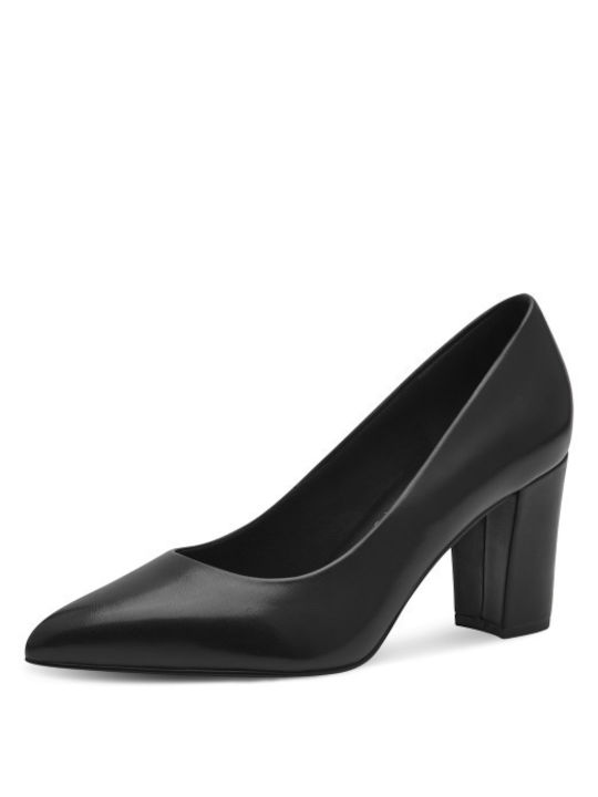 Marco Tozzi Anatomic Leather Pointed Toe Black Heels