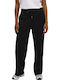 Damen Hoch tailliert Stoff Hose mit Gummizug Black