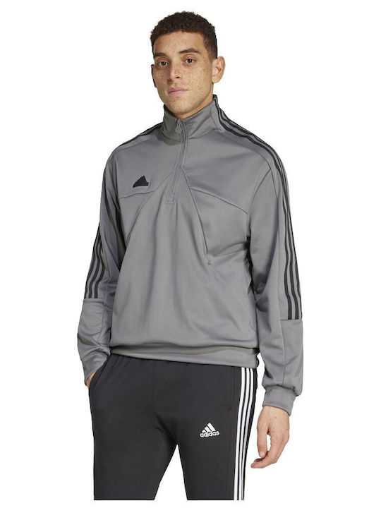 Adidas Tiro Bluza Sportivă pentru Bărbați cu Mânecă Lungă Decolteu cu fermoar Gri