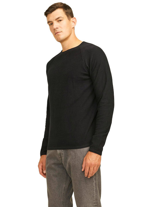 Jack & Jones Crew Neck Herren Langarmshirt Black