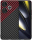 Techsuit Carbon Back Cover Silicon Roșu (Poco F6)