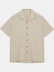 Akleo Short-sleeved Linen Shirt Brown Rice