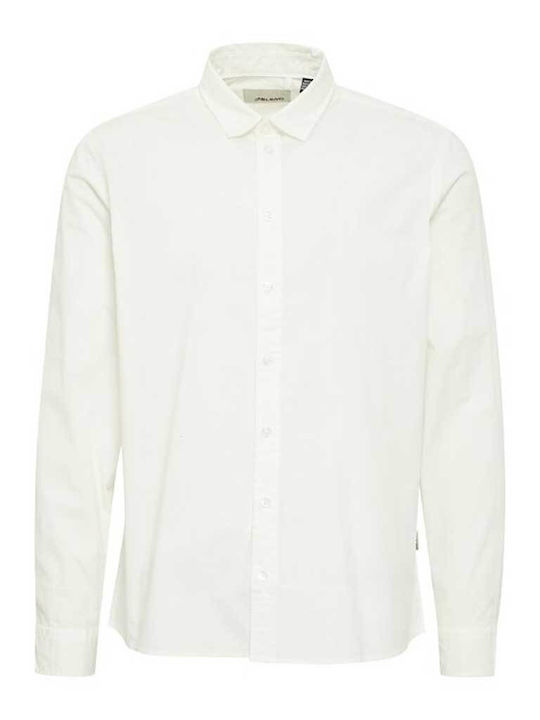 Blend Long-sleeved Cotton Shirt White