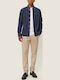 Langärmlig Baumwolle Hemd Gestreift Dark Navy/ivory