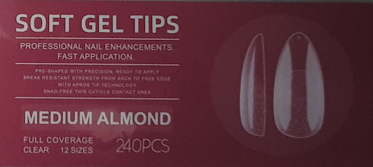 Soft Gel Tips Νυχιών Διάφανα 240τμχ 10452-4858