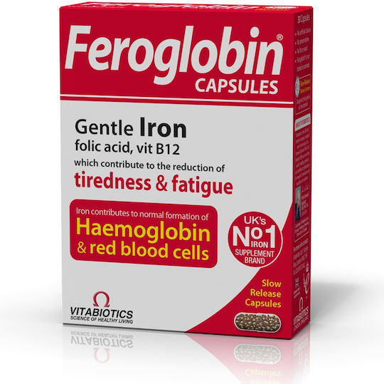 Vitabiotics Feroglobin® Slow Release Suitable for Children with Vitamin B6 30 Capsules