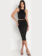 Pencil High-waisted Midi Skirt Black
