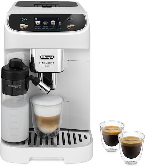 De'Longhi Magnifica Plus Automatic Espresso Coffee Machine 1450W Pressure 15bar for Cappuccino with Grinder White ECAM320.60.W