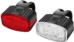 Rear Stop Led Bicycle Light Set Flippy Usb Charging Water Resistant 4 Lighting Modes Plastic White Red 10x6x4 Cm