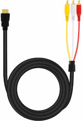 HDMI zu 3x RCA Stecker Video & Audio Adapterkabel 1,5m-HD-AV994 Linq Schwarz HDMI zu 3x RCA Stecker Video & Audio Adapterkabel 1,5m-HD-AV994 Linq Schwarz