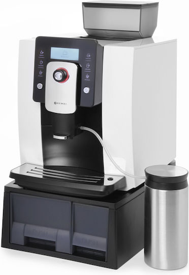 Hendi Automatic Espresso Machine 1400W Pressure 19bar with Grinder White 208953