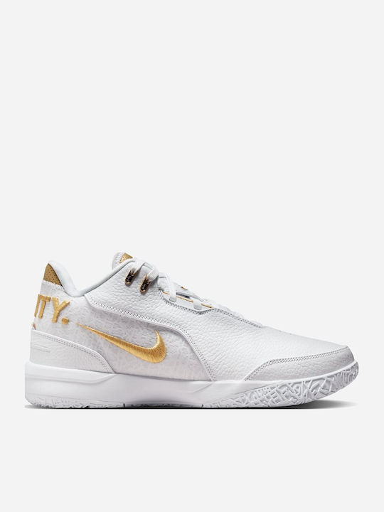 LeBron NXXT Gen AMPD Low Basketball Shoes White / University Red / Metallic Silver / Black