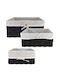 Marhome Set of Decorative Baskets Fabric Black 3pcs