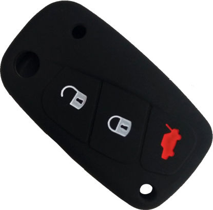 Car Key Cover Case made of with 3 Buttons for Fiat in Red Color