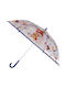CyP Brands Kids Curved Handle Umbrella with Diameter 48cm Transparent