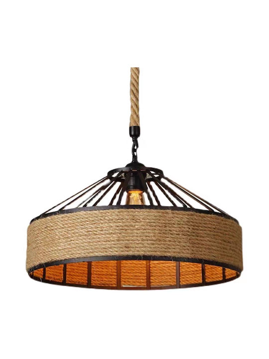 Lamp Pendant Light with Rope Brown