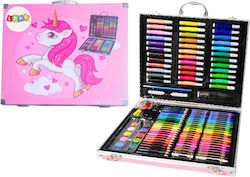 Set Artistic Într-o Valiză Unicorni Roz 150 Piese
