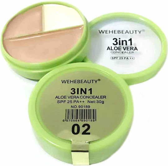 Wehebeauty Трицветен Кремообразен Коректор с Екстракт от Алое и SPF25 30г От La Meila #2