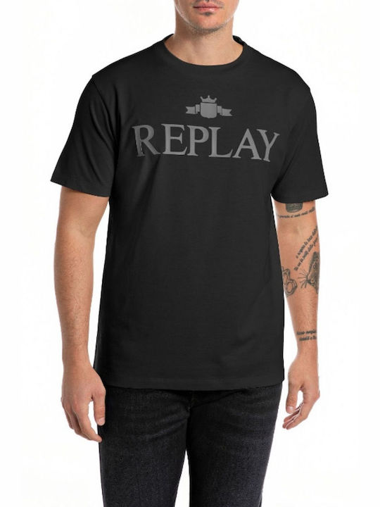 Replay Ανδρικό T-shirt Κοντομάνικο Black