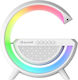 Marvo Tabletop Digital Clock with Wireless Charging White SG-302