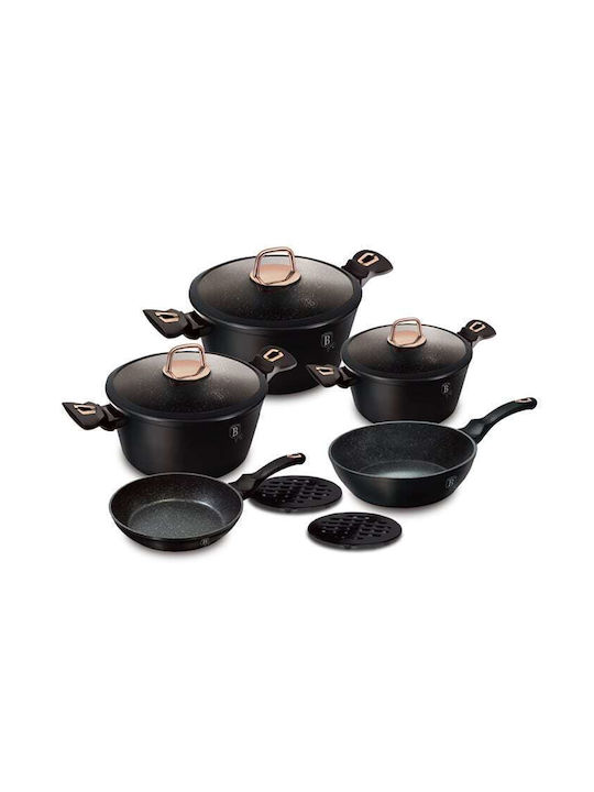 Berlinger Haus Black Rose Collection Σετ Κατσαρόλες από Αλουμίνιο με Αντικολλητική Επίστρωση 10τμχ
