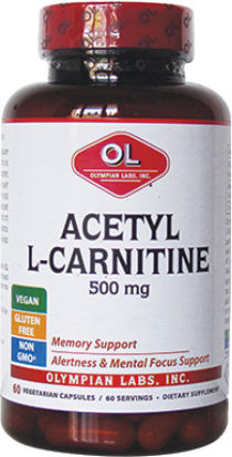 Olympian Labs Acetyl L-Carnitine 500mg 60 φυτικές κάψουλες