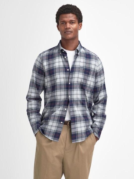 Barbour Men's Shirt Long Sleeve Checked Blue