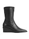 Aino Leather Women's Chelsea Ankle Boots with Medium Heel Black