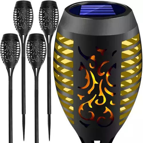 Gardlov Garden Lamp Σετ 4 Ηλιακά Φωτιστικά Πυρσοί με Θερμό Λευκό Φως 7x51εκ.