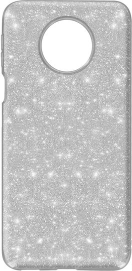 Back Cover Xiaomi Redmi Note 9t 5g Glitter Removable Rigid Silicone Silver