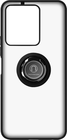 Калъф Vivo Y22s Y35 Двукомпонентен Метален Пръстен Видео Поддръжка Черен