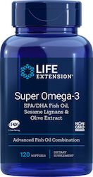 Life Extension Super Omega 3 Ιχθυέλαιο EPA/DHA Fish Oil Sesame Lignans & Olive Extract 120 μαλακές κάψουλες