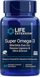 Life Extension Super Omega 3 Ιχθυέλαιο EPA/DHA Fish Oil Sesame Lignans & Olive Extract 60 μαλακές κάψουλες