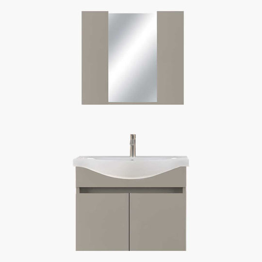 Porcelanato Πάγκος με Νιπτήρα Μ80xΒ46xΥ60cm Λάττε Porcelanato Πάγκος με Νιπτήρα Μ80xΒ46xΥ60cm Λάττε