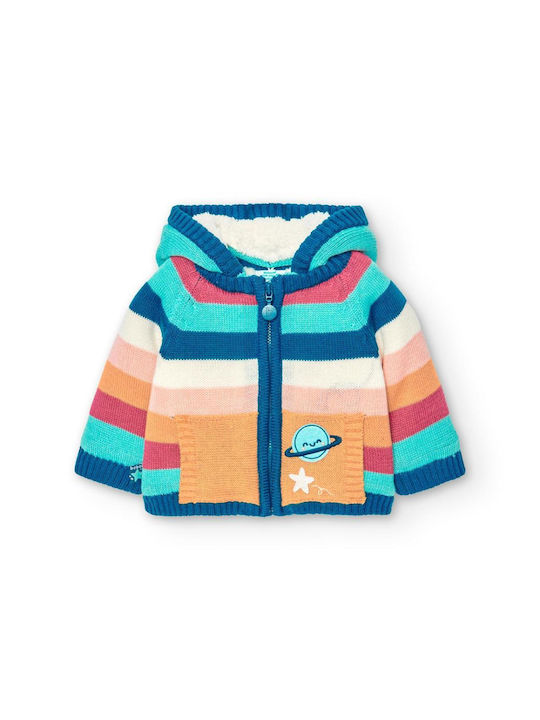 Boboli Kids Cardigan Knitted with Hood Ciel