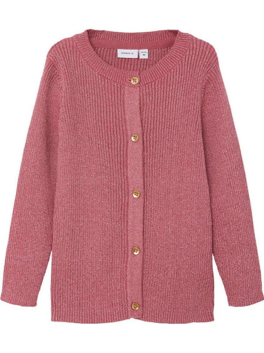 Kids Cardigan Knitted Rose Wine
