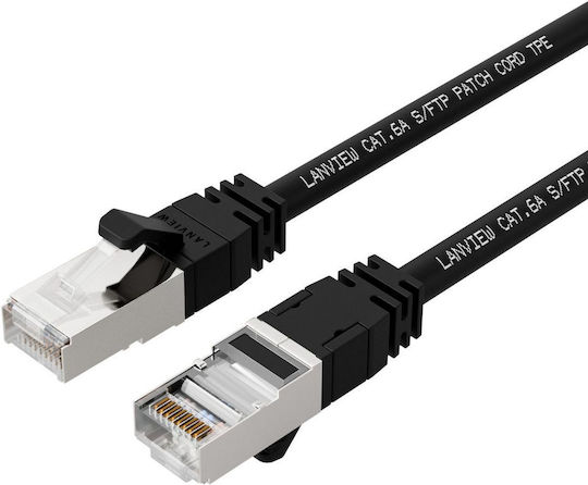 Lanview S/FTP Kat.6a (Gigabit) Netzwerkkabel Ethernet 0.5m Schwarzes