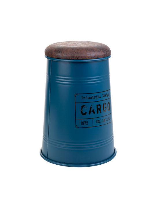 Stool For Living Room Metallic Blue 47x27x33cm