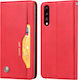Leder Folio Hülle Huawei P20 Pro Video Ständer Echtleder Rot