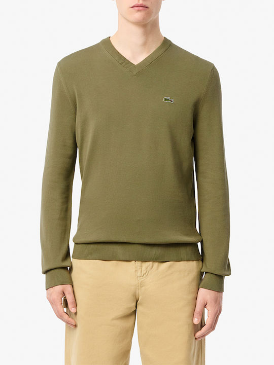 Lacoste Men's Long Sleeve Sweater Olive