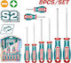 Total Set 8 Magnetic Screwdrivers with 8 Interchangeable Tips