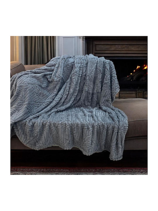 Linea Home Noce Κουβέρτα Fleece Υπέρδιπλη 220x240εκ. Γκρι