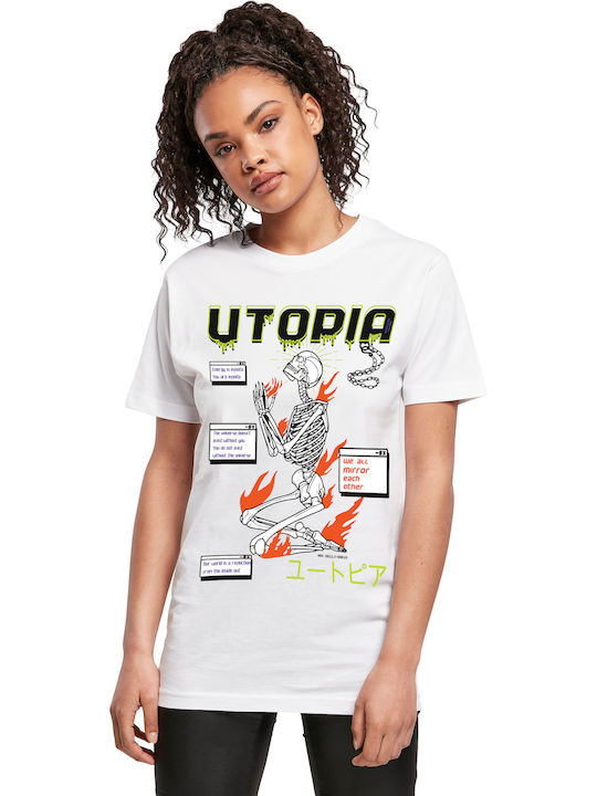 T-shirt Utopia Skeleton Pop Culture White