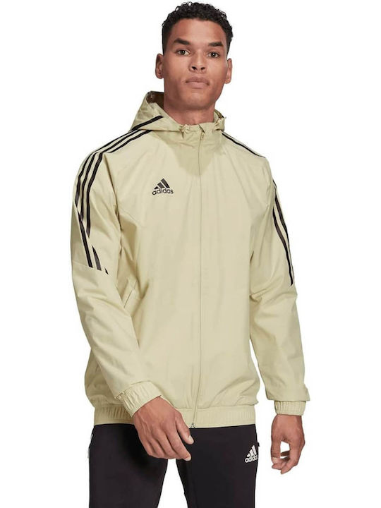 Adidas Con22 Herren Jacke Lässig Beige